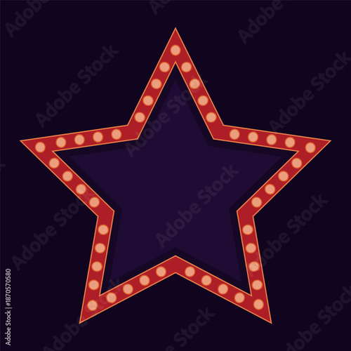 Retro Star Sign with Marquee Lights