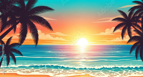 tropical beach sunset