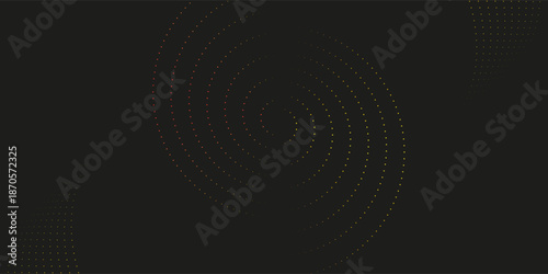 3D orange techno abstract background overlap layer on dark space with glowing circles shape decoration modern dot pattern