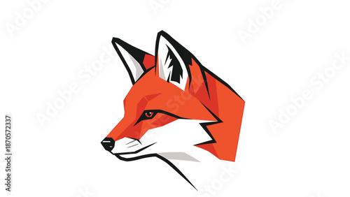 Vibrant fox head illustration showcasing detailed fur and sharp features, side profile view.