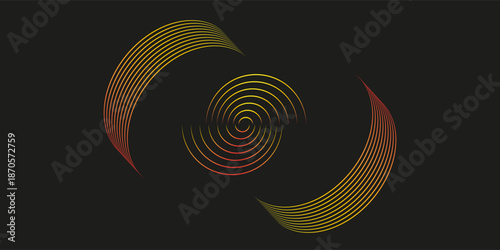 3D orange techno abstract background overlap layer on dark space with glowing circles shape decoration modern