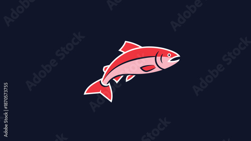 Vibrant illustration of a salmon fish, perfect for aquatic themes and designs.