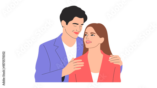 Couple's Candid Connection: A tender embrace unfolds as a couple shares an intimate moment, their eyes locked in a gaze of mutual affection, their smiles reflecting the depths of their feelings.