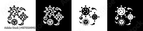 Evolution Line N Glyph Icon Style In White And Black Background