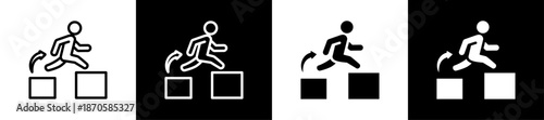 Risk Taking Line N Glyph Icon Style In White And Black Background