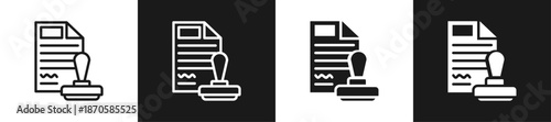 Business Agreement Line N Glyph Icon Style In White And Black Background