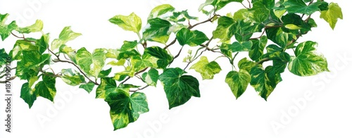 The Ivy Vine Against a Clean White Background for Botanical Design and Decoration
