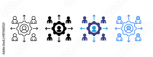 Stakeholder icon set multiple style collection