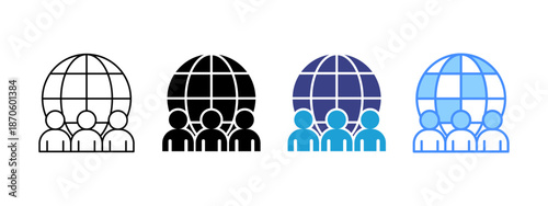 Community icon set multiple style collection