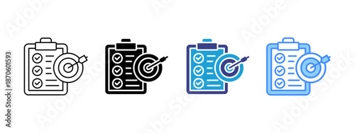 Objective icon set multiple style collection