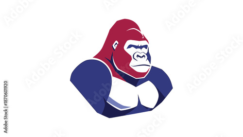 Vibrant gorilla illustration showcasing strength and determination in a striking design.