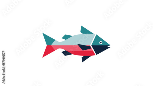 Free Download Geometric fish illustration with vibrant colors and sharp angles, minimalist design. - GFXLoad