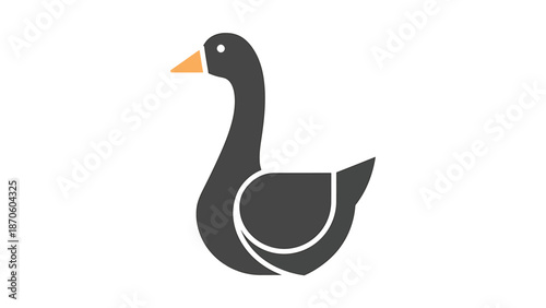Elegant goose illustration showcasing a sleek, minimalist design with a graceful posture.