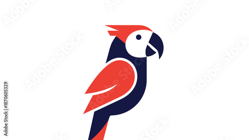 Vibrant parrot logo design featuring bold colors and modern style.