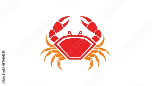 Stylized crab illustration with red and orange colors, perfect for design.