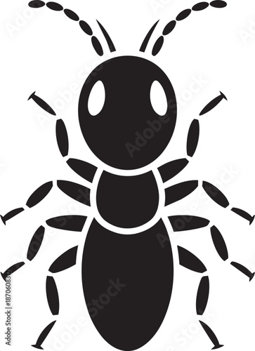 Ant insect silhouette icon flat vector illustration isolated on background garden wildlife sign