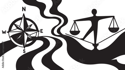 Balance and direction in life concept image