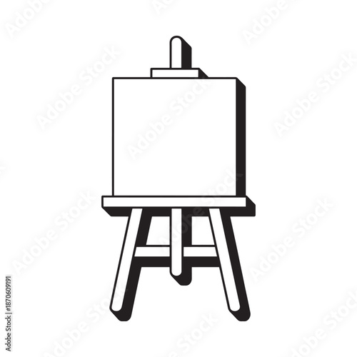 Blank canvas on an easel for painting and art projects