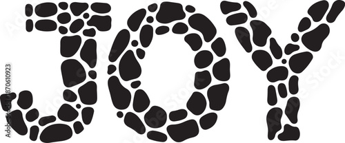 Joyful Black and White Textured Typography Design