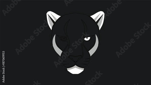 Black panther head silhouette with a focused gaze and striking design.