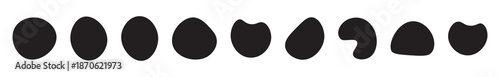 Organic shape round form set. Liquid organic blob
