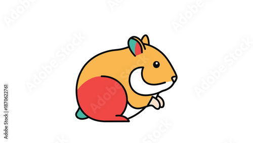 Cute cartoon hamster with orange fur and a playful expression.
