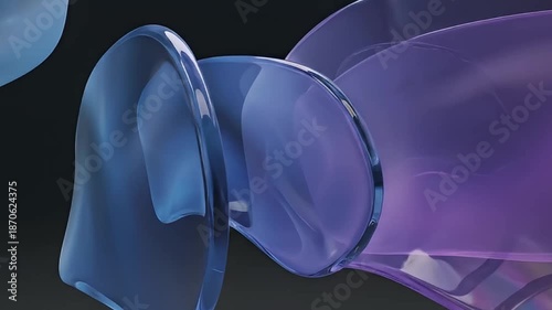 Abstract Purple Blue Glassmorphism 3D Shape Seamless Loop
