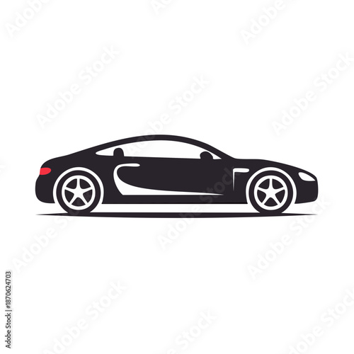 Sleek black car vector illustration for automotive marketing visuals design