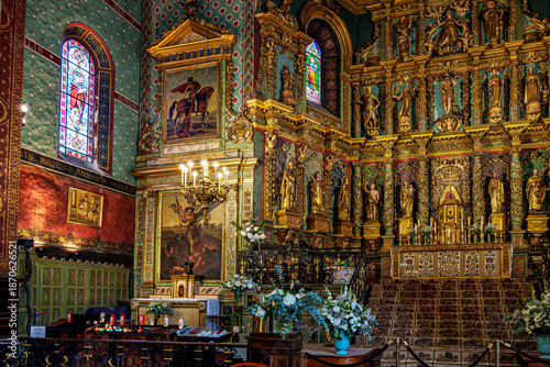 Bild auf Leinwand Interior of St Jean Baptiste church, St John the Baptist, one the most important