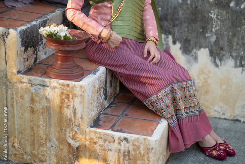 Traditional Lanna clothing details showcasing northern Thai textile and craftsmanship