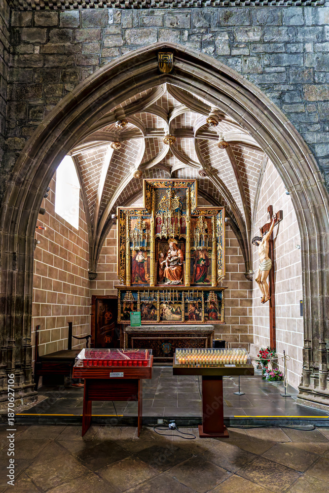 Obraz premium Interior of the Cathedral of Saint Peter in Jaca, Huesca province, Aragon in Spain.