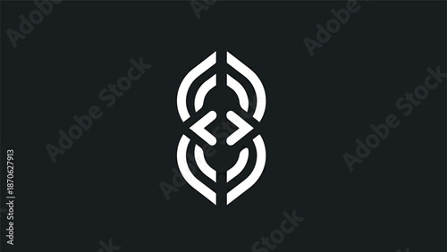 Abstract geometric logo design with interconnected shapes and minimalist style.