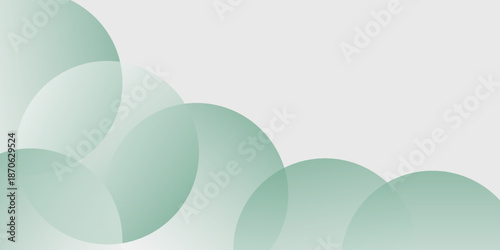 Abstract white background with green circle lines. Digital future technology concept. vector illustration.