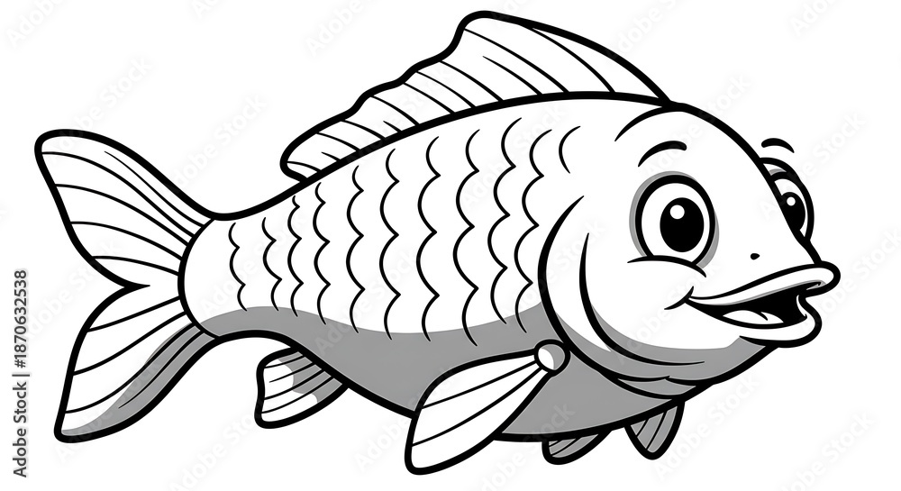 custom made wallpaper toronto digital線描の愛嬌ある鯉