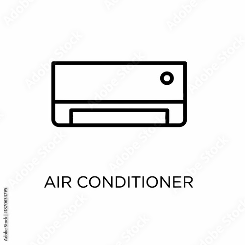 Simple icon of air conditioner unit in a minimalist line art style