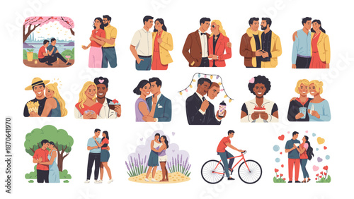 Diverse Affection: A visual tapestry woven with moments of tenderness and connection, showcasing a spectrum of loving relationships, embracing diverse expressions of affection.