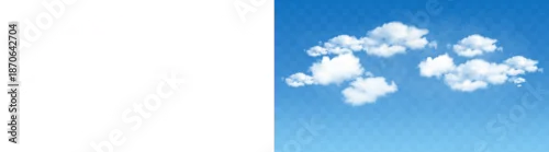 Panel kuchenny z motywem Realistic clouds set, transparent png graphic element for sky and weather design