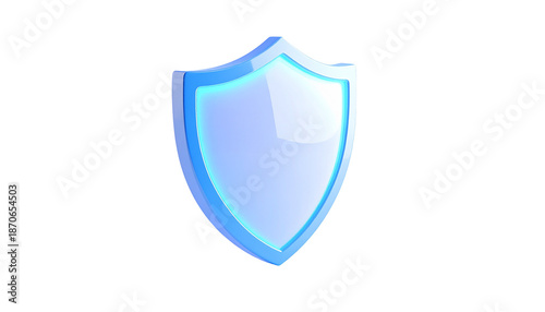 Free Download A luminous, blue shield graphic against a stark black background - GFXLoad