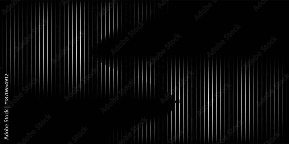 Fototapeta premium Narrow black-white vertical lines. Symmetric geometric ornament. Striped seamless pattern, abstract wallpaper. Digital paper for textile print, page fill. Vector