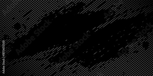 Abstract black background with diagonal metallic lines forming a subtle striped pattern. The design features a dark gradient with smooth lighting highlights