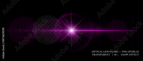 Bright optical lens flare with glowing particles, smooth reflections, and soft transparency. Perfect for overlays, highlights, and digital effects.