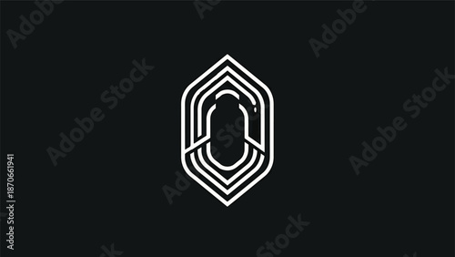 Geometric emblem design with a minimalist aesthetic and modern appeal.