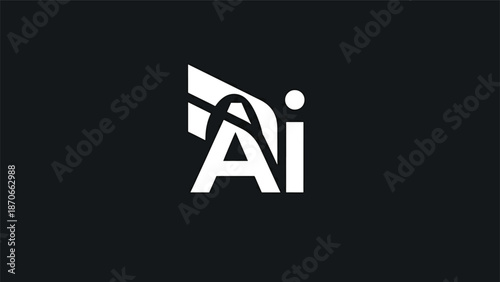 Modern AI logo design with a unique and creative visual representation.