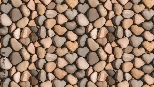 Valentine Seamless Heart Pebble Pattern – Romantic Natural Stone Design