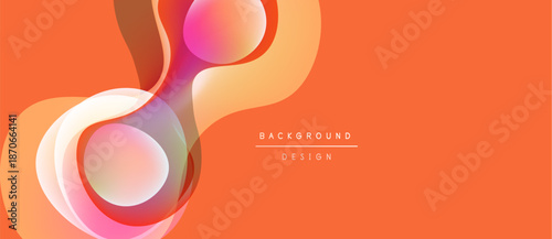 Abstract fluid shapes, vibrant orange hues, modern design. Gradient colors create dynamic visual impact, smooth curves.