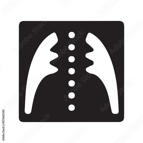 Medical Chest X-ray Icon Representing Lung Health and Diagnostic Radiology Services