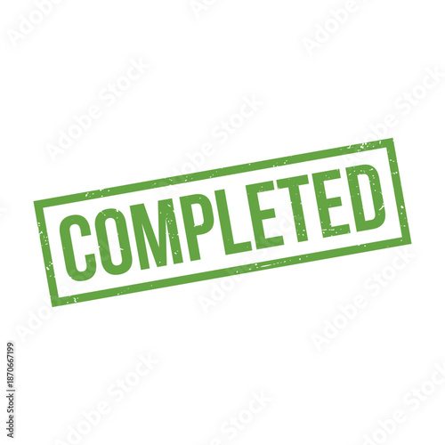 Completed Stamp, Completed Grunge Square Sign