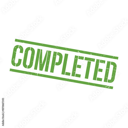 Completed Stamp, Completed Grunge Square Sign