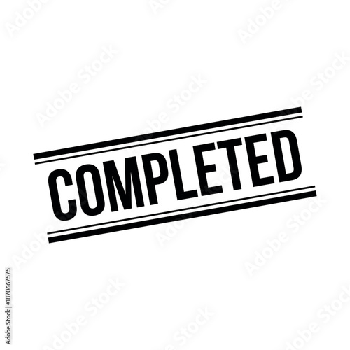 Completed Stamp, Completed Grunge Square Sign