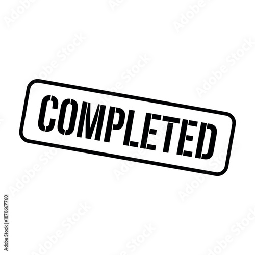 Completed Stamp, Completed Grunge Square Sign